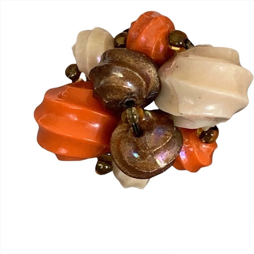 Vintage Austrian ab glass bead earrings clip
